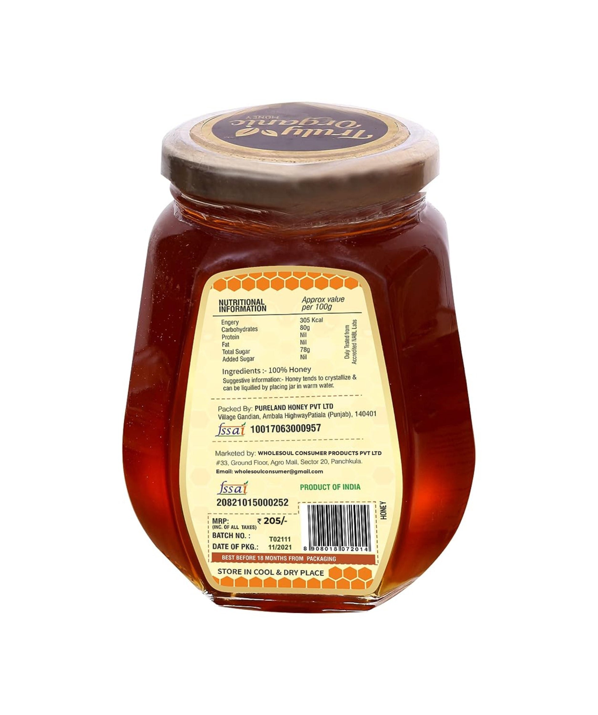 Truly Organic Honey 500g (250g*2) Pure Natural Honey | Raw Unprocessed Honey | Best Honey for babies, families and for Weight Watchers