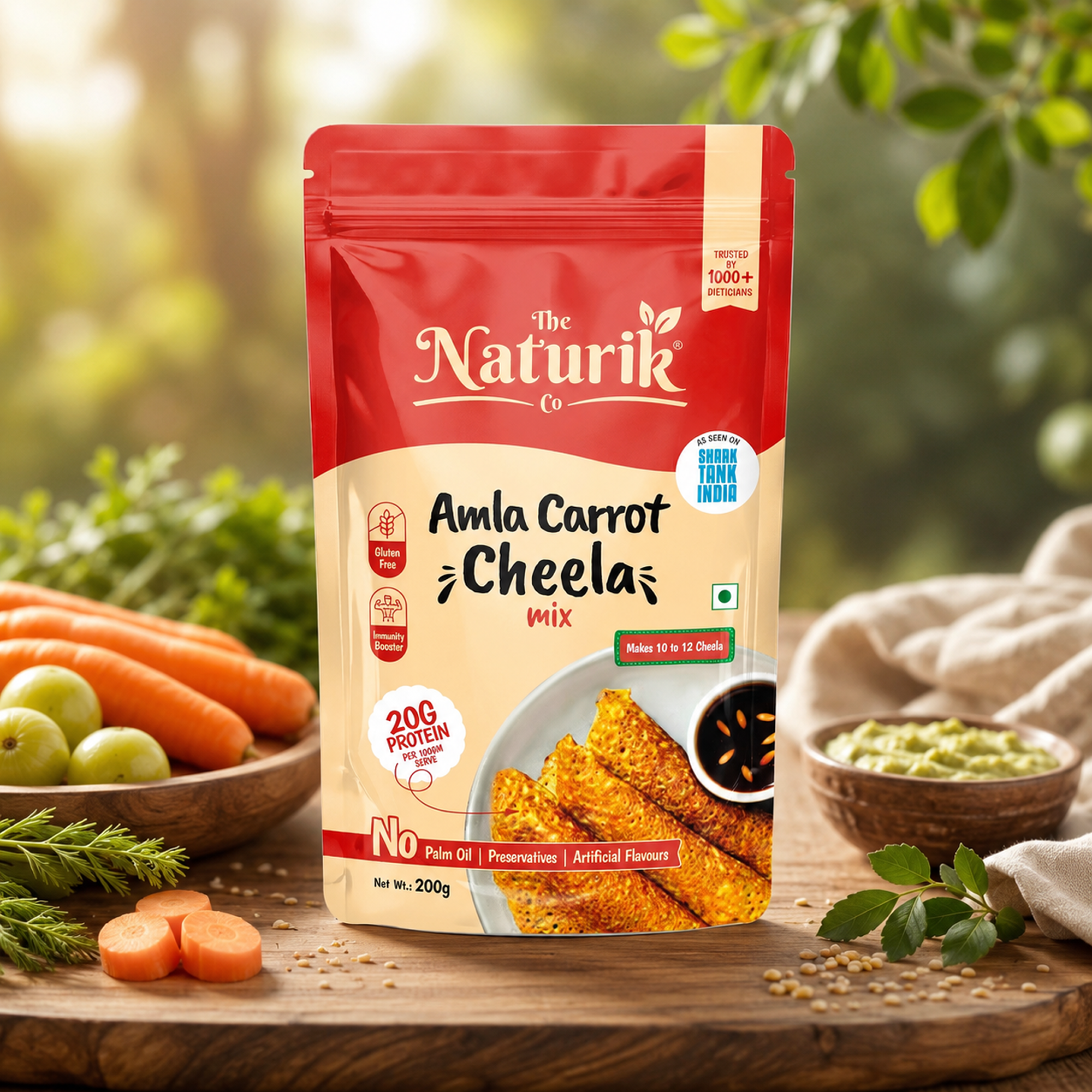 Amla Carrot cheela - Protein Chilla Mix
