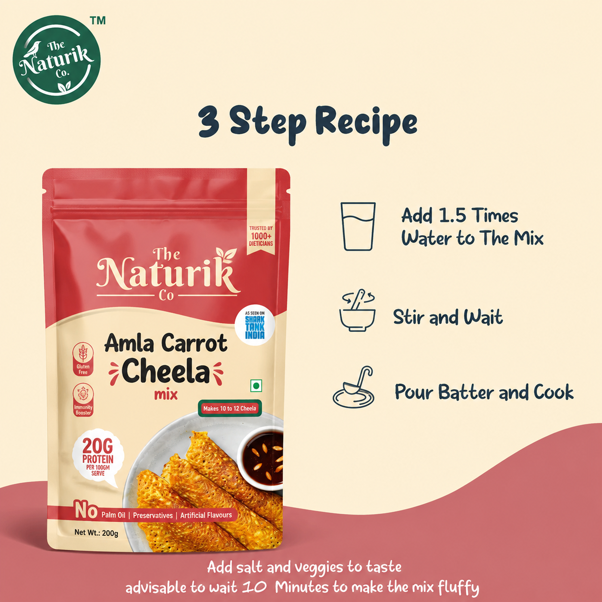 Amla Carrot cheela - Protein Chilla Mix