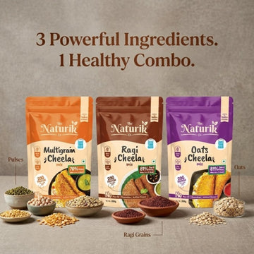 Oats Cheela, Ragi Cheela & Multigrain Cheela Mix Combo (Pack of 3) - 200g each