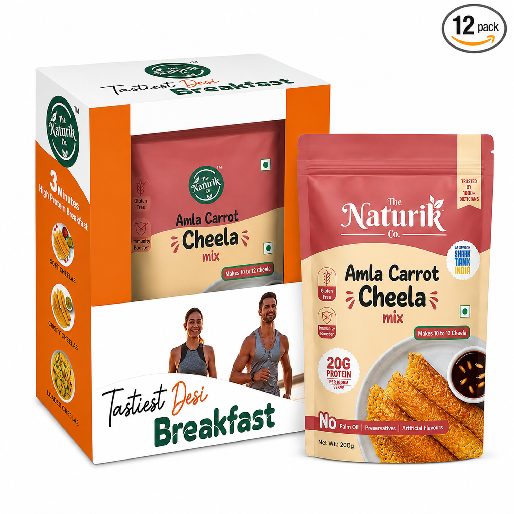 Amla Carrot cheela - Protein Chilla Mix