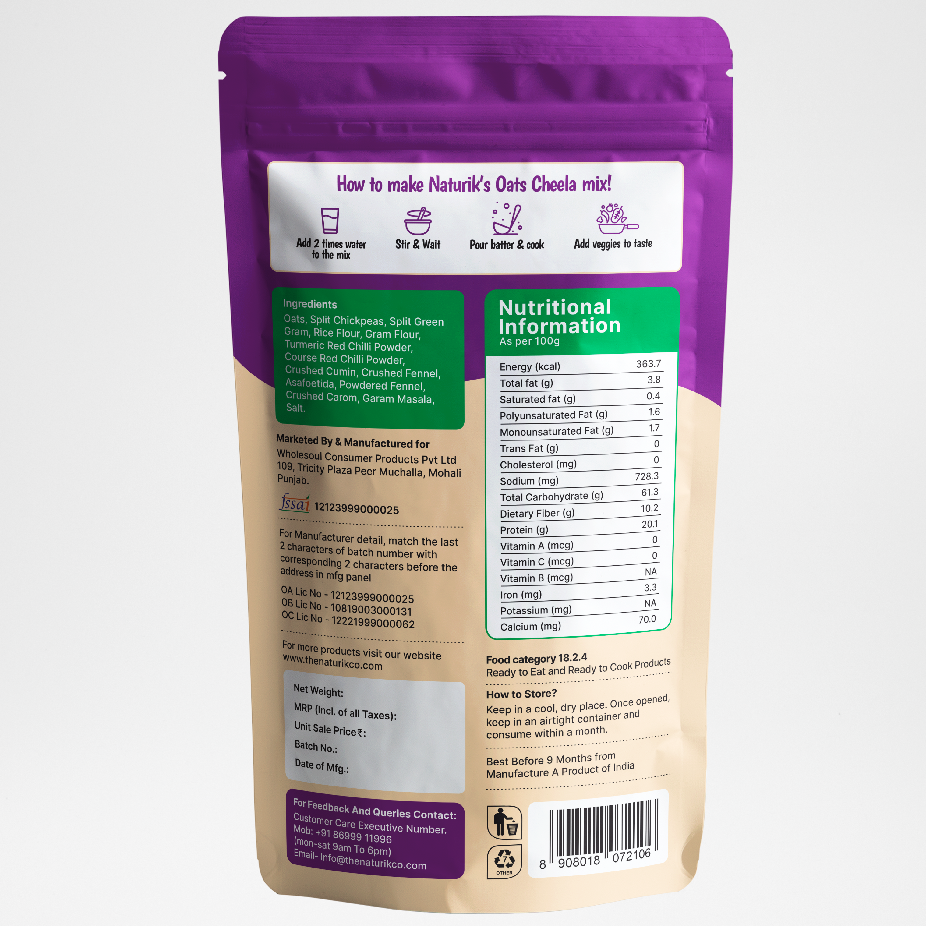 Oats Cheela Mix - Protein Rich Chilla Mix