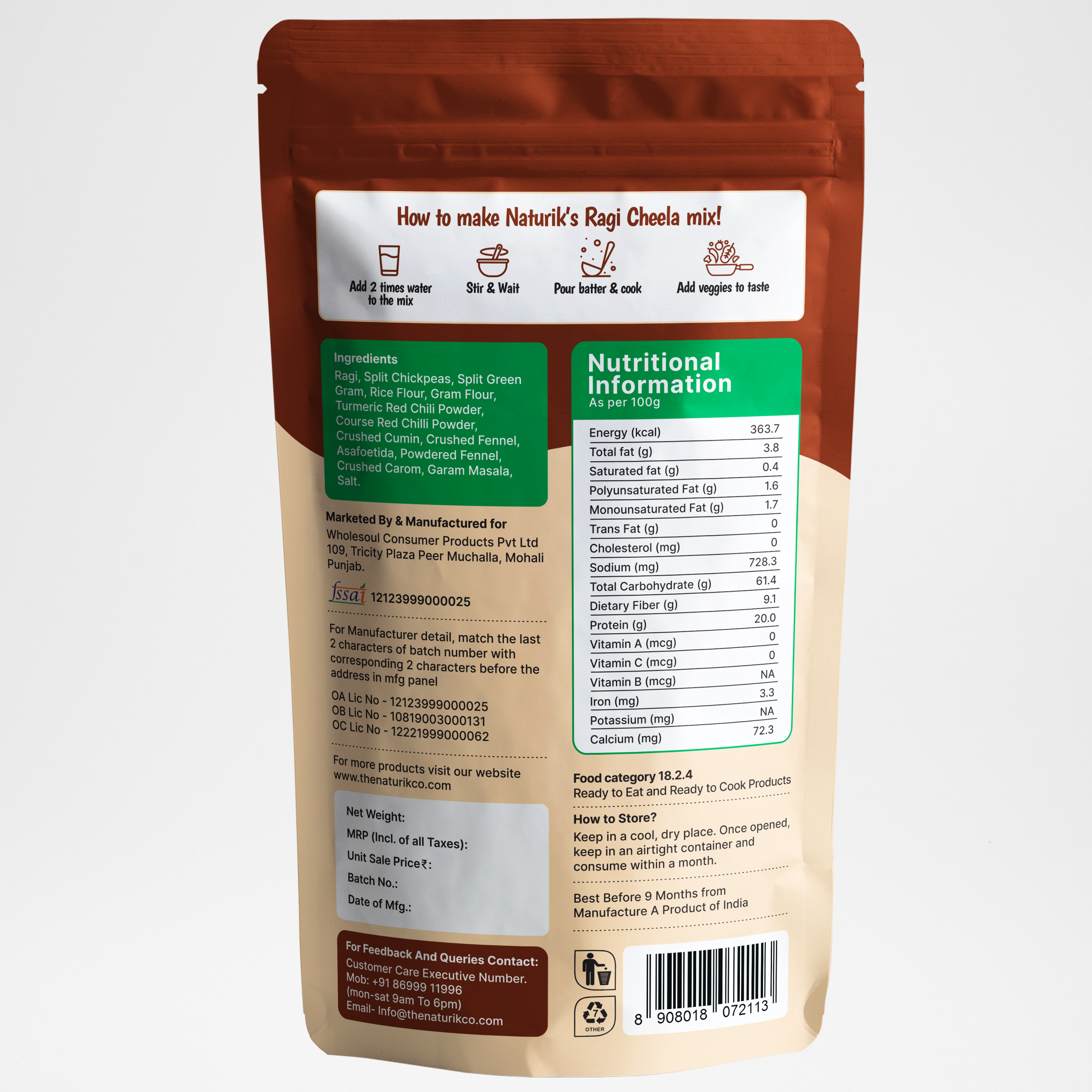 Ragi Cheela Mix - Protein Chilla Mix