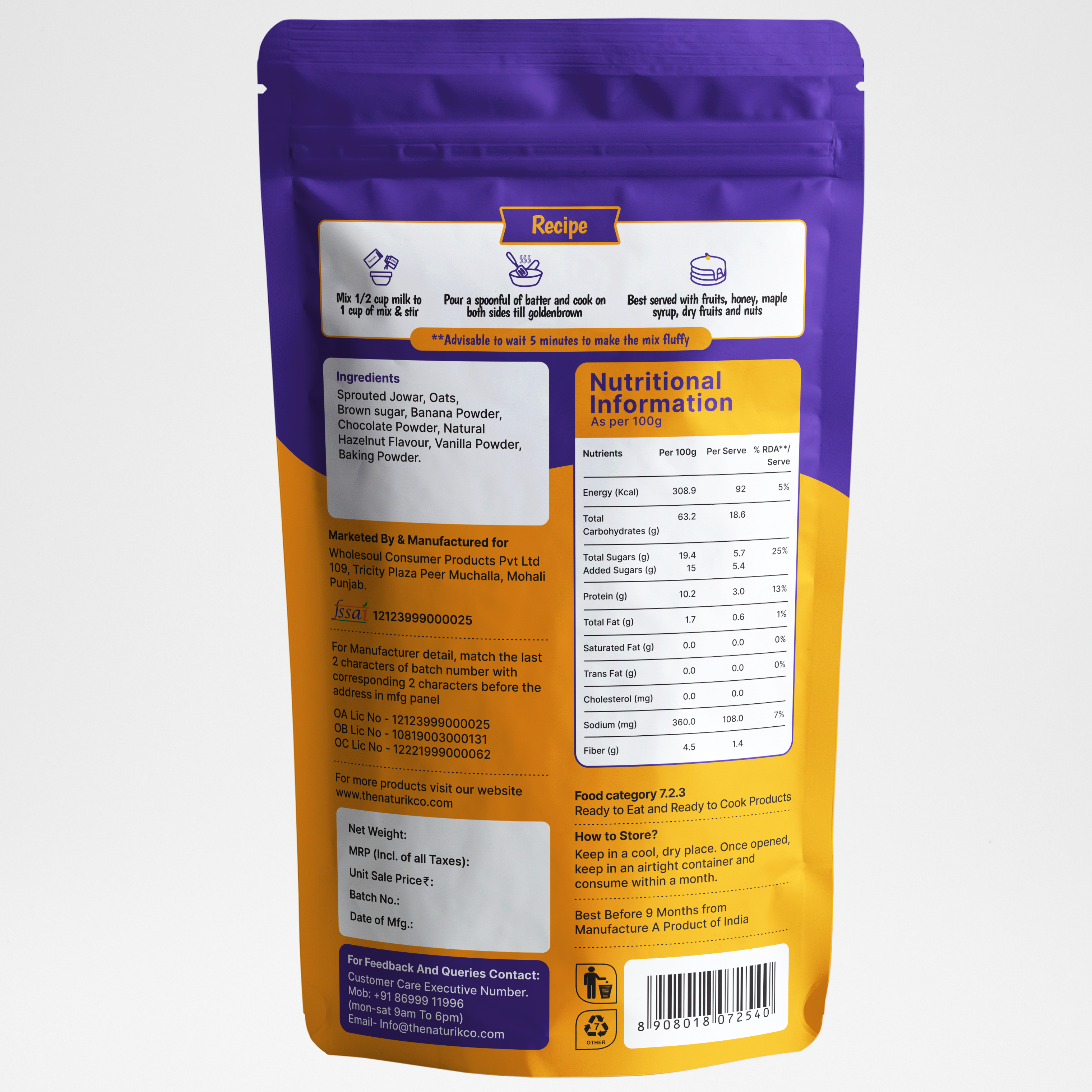 Choco Hazelnut - Millet Pancake & Waffle Mix