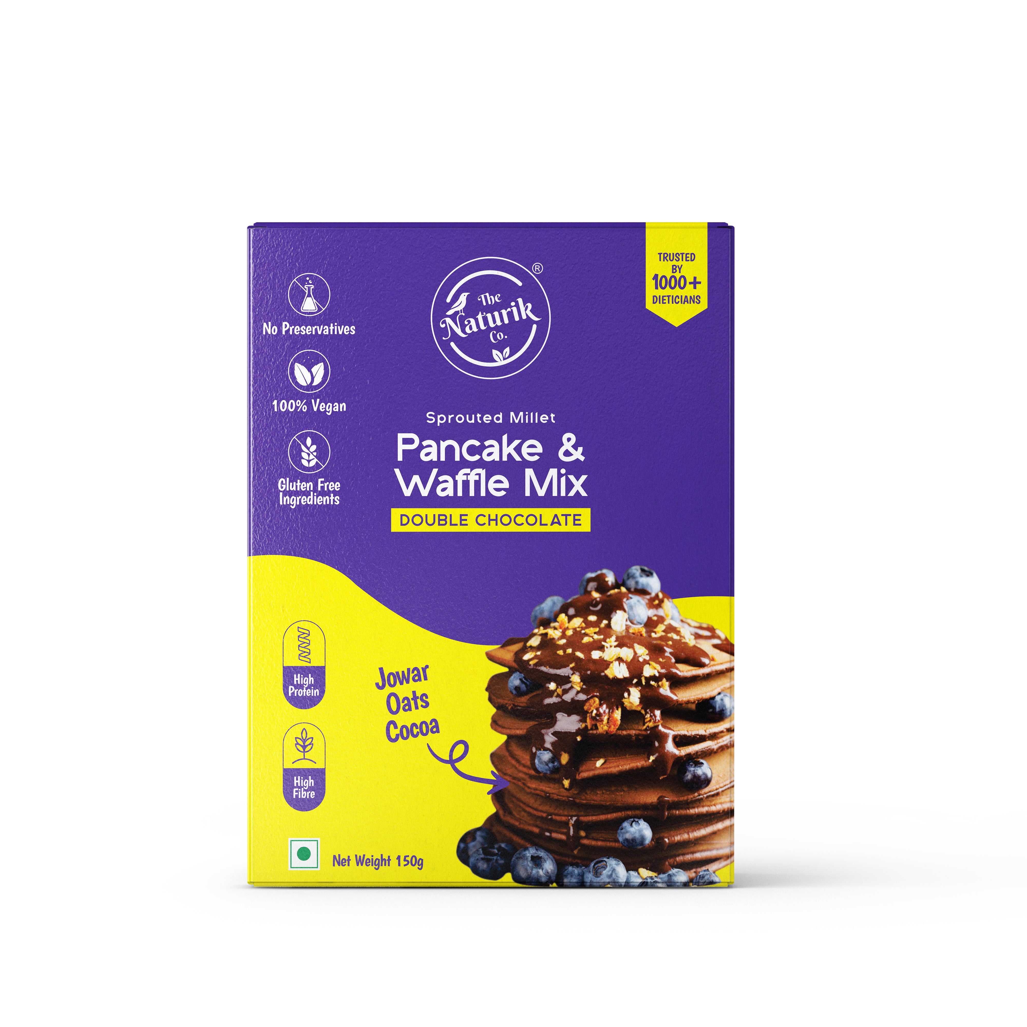 The Naturik Co. Millet Pancake & Waffle Mix | High Protein, Fiber I No Maida No Sugar