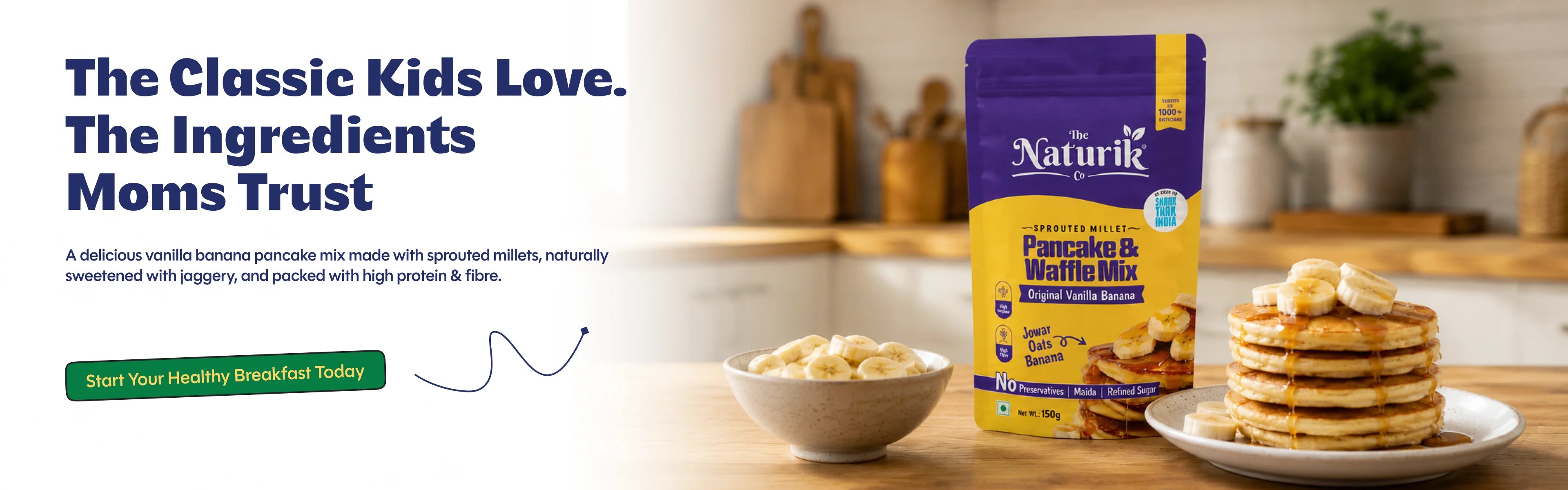 Original Vanilla Banana - Millet Pancake and Waffle Mix