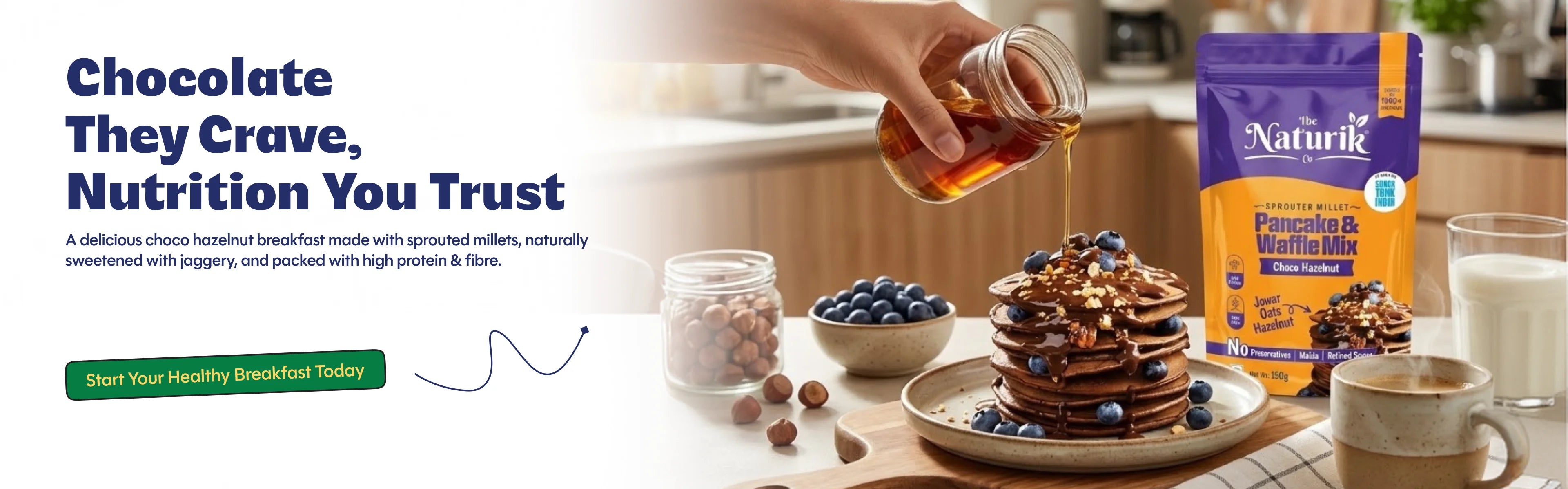 Choco Hazelnut - Millet Pancake & Waffle Mix