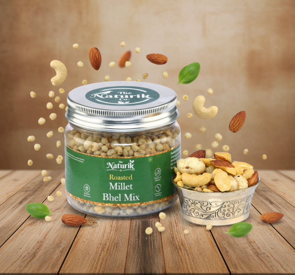 Millet Bhel 80g - Tangy Millet Snack with Nuts & Dry Fruits