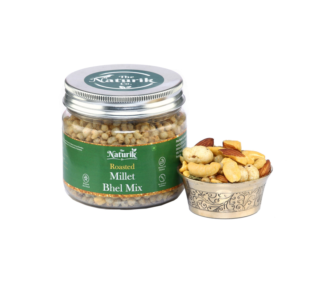 Millet Bhel 80g - Tangy Millet Snack with Nuts & Dry Fruits