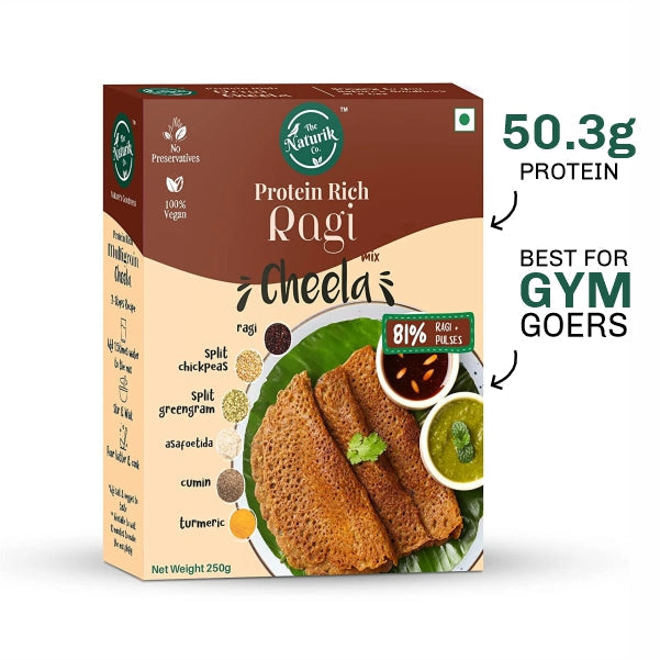 Ragi Cheela Mix - The Naturik Co Protein Chilla Mix 50.3 g Protein