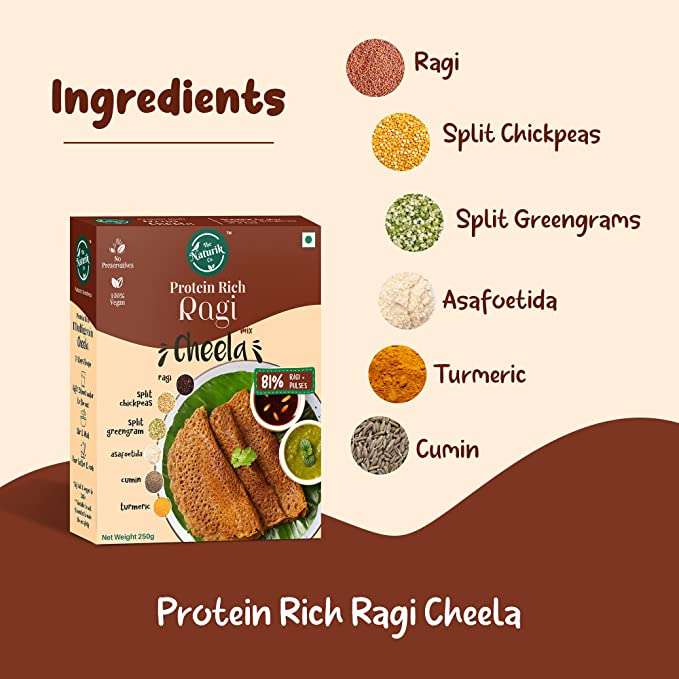 Ragi Cheela Mix - The Naturik Co Protein Chilla Mix Ingredients