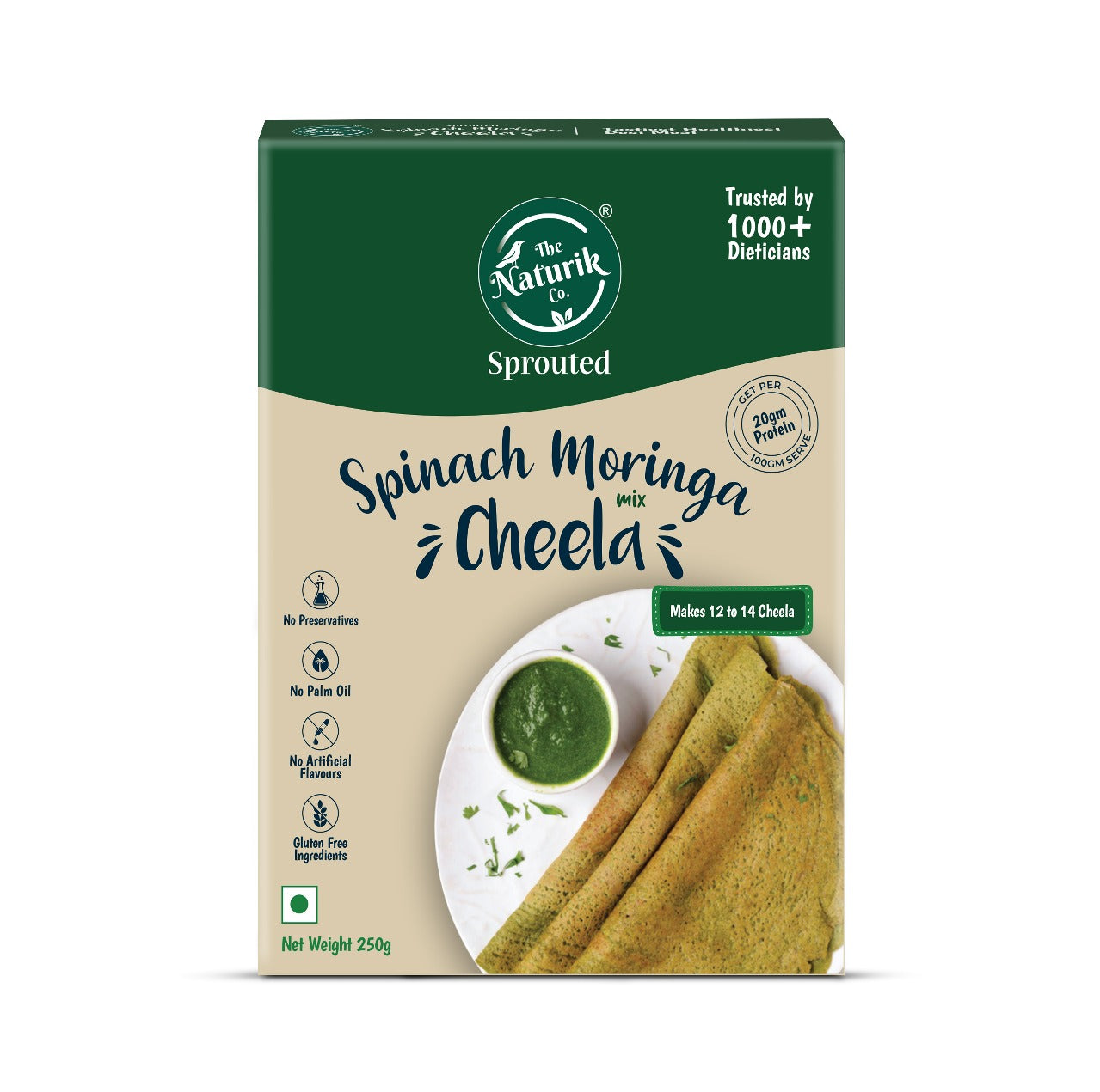Spinach Moringa Cheela Mix - Chilla Mix by The Naturik Co - 2