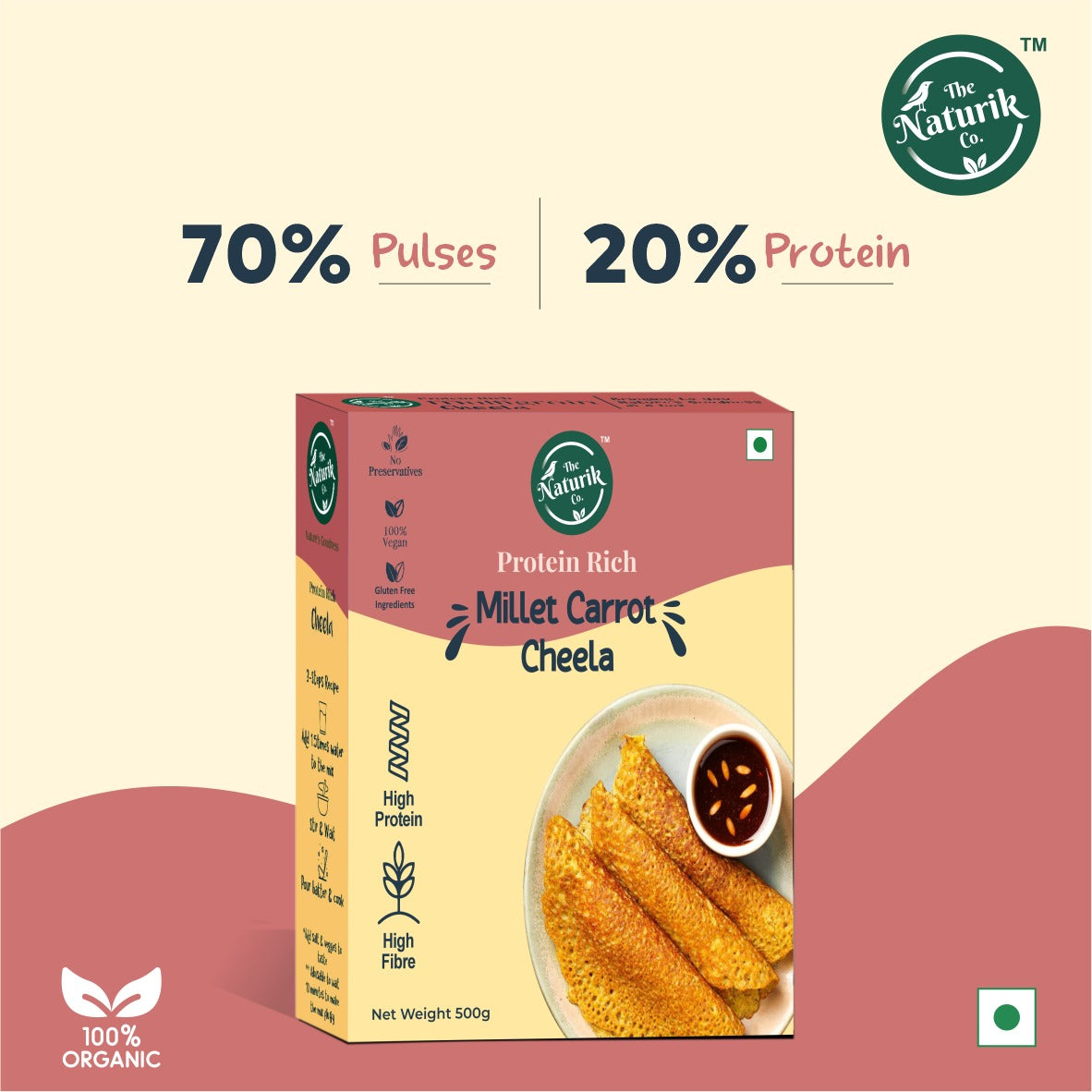 Millet carrot cheela