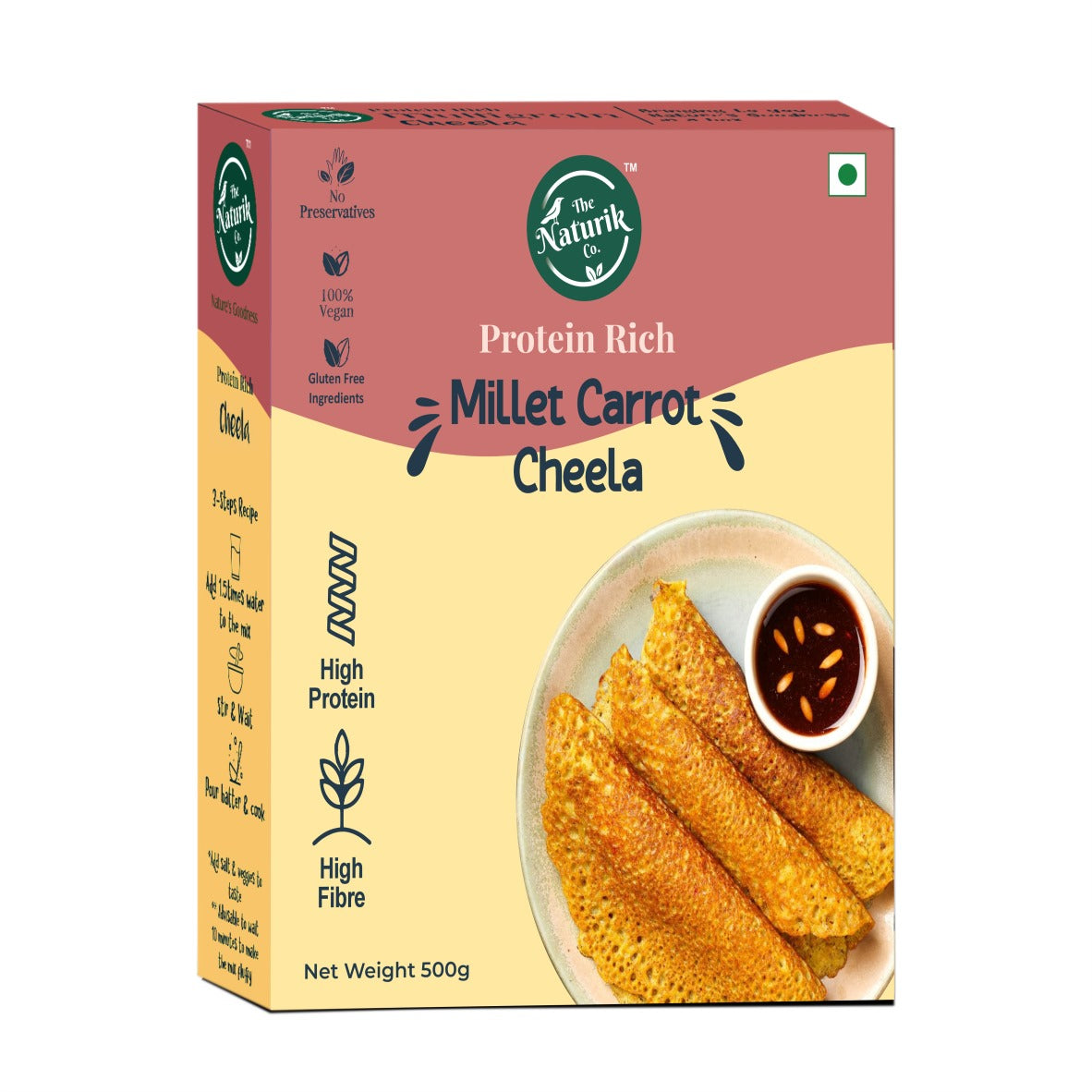 Millet carrot cheela (Front)