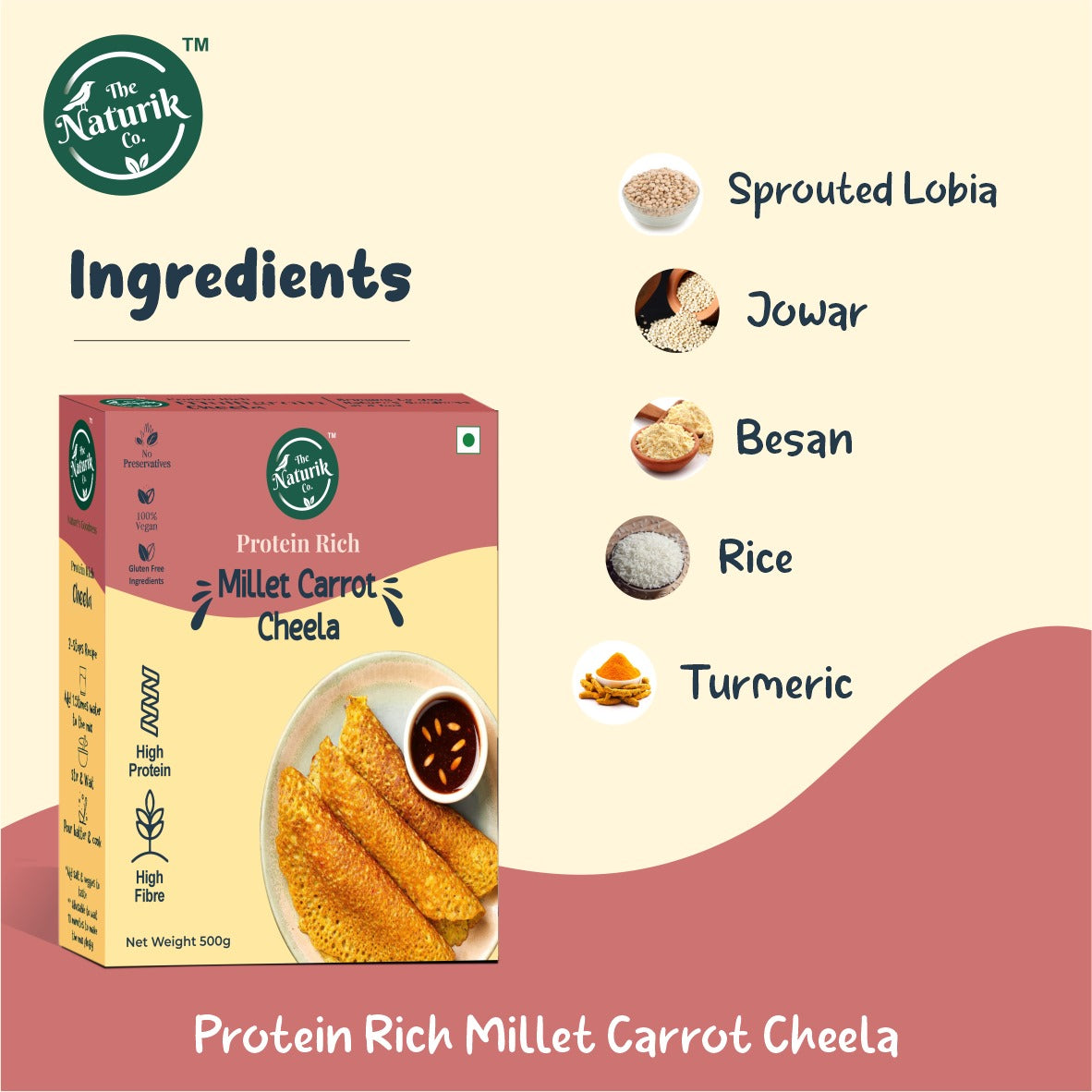 Millet carrot cheela - Ingredients