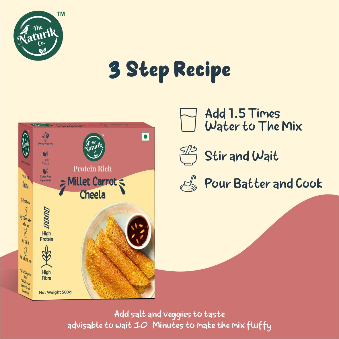 Millet carrot cheela - Recipe