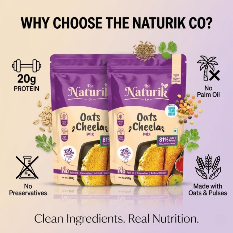 Oats Cheela Mix Pack of 2 (200g each) - Breakfast Combo