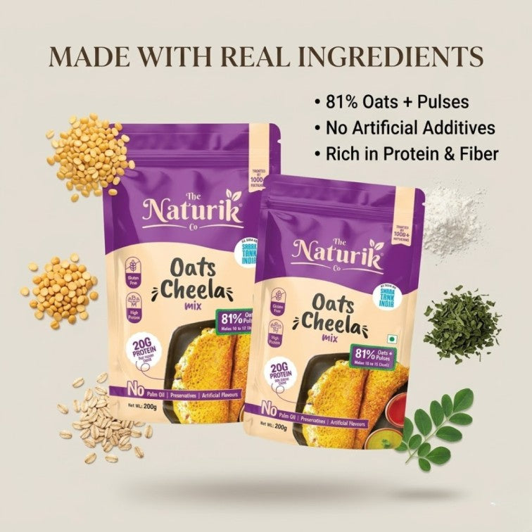 Oats Cheela Mix Pack of 2 (200g each) - Breakfast Combo