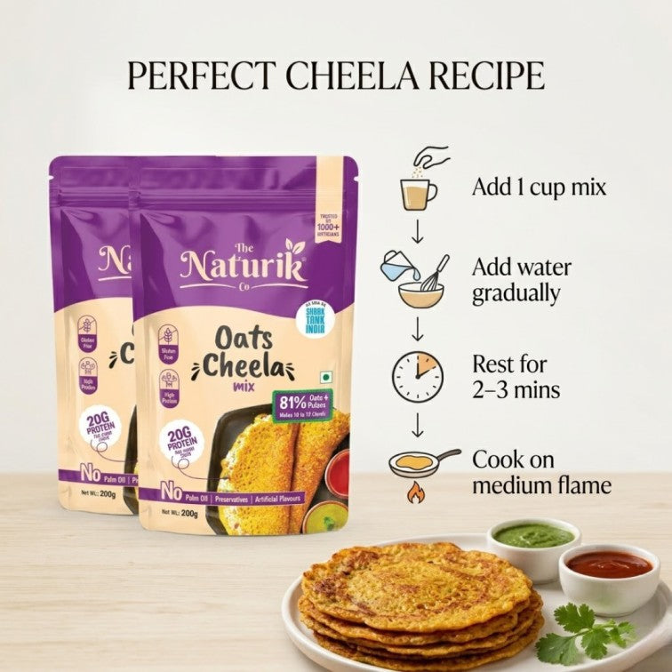 Oats Cheela Mix Pack of 2 (200g each) - Breakfast Combo
