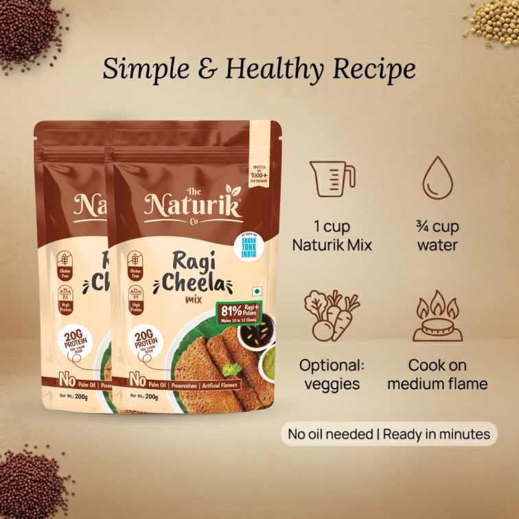 Ragi (Millets) Cheela Mix - 200g each (Pack of 2)