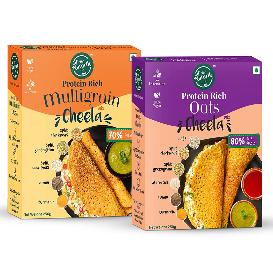 Oats and Multigrain Cheela Mix Combo - (Pack-of-2)