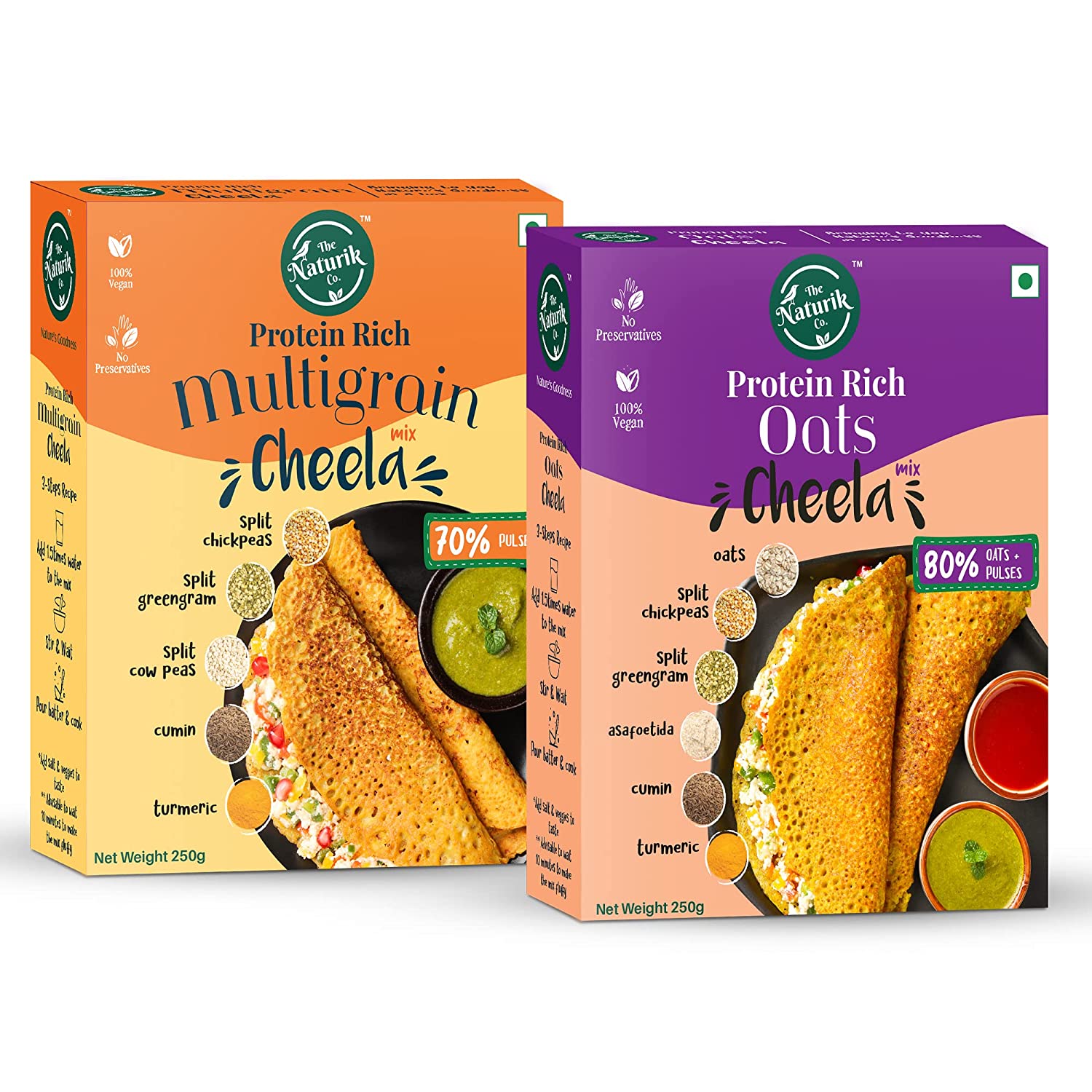 Oats and Multigrain Cheela Mix Combo - (Pack-of-2)