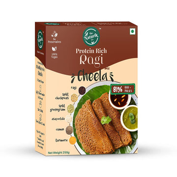 The Naturik Co Ragi (Millets) Cheela Mix, 250g, Ready to Cook Chilla/Dosa for Healthy Breakfast, 81% Ragi and Pulses, 20% Protein, Anytime Snack for Kids and Family